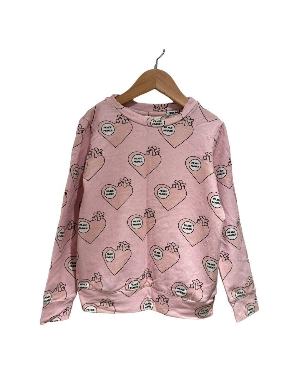CAROLINE BOSMANS pink “peace maker” lightweight sweatshirt - size 8 (fits 6)